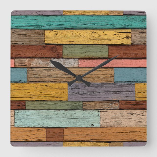 Wood Planks Wall Clock (Front)