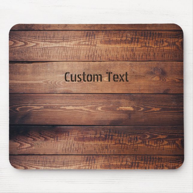 Wood Planks with Name Mouse Pad (Front)