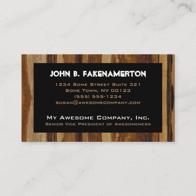 Wood Print Business Card (Front)