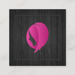 Wood Professional Hairstylist Square Business Card