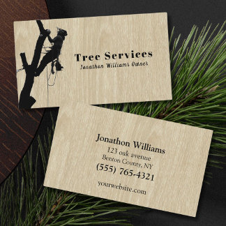 Wood Professional Tree Trimming Service Business Card