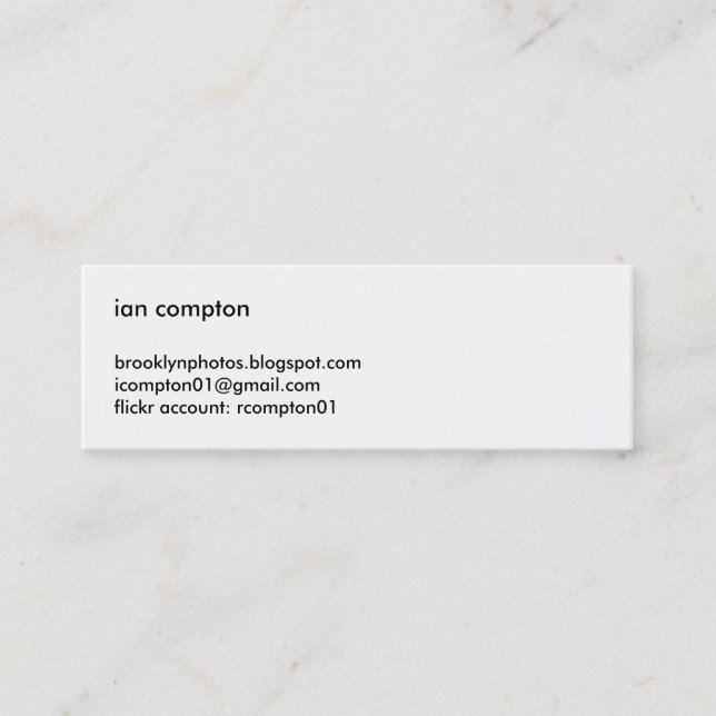 Wood & Reflection Mini Business Card (Front)