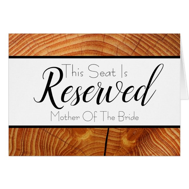 Wood Reserved Seat Wedding Sign (Front Horizontal)