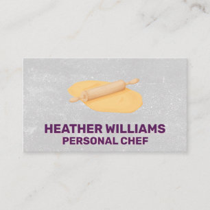 Wood Rolling Pin Dough Business Card