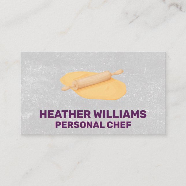 Wood Rolling Pin | Dough Business Card (Front)