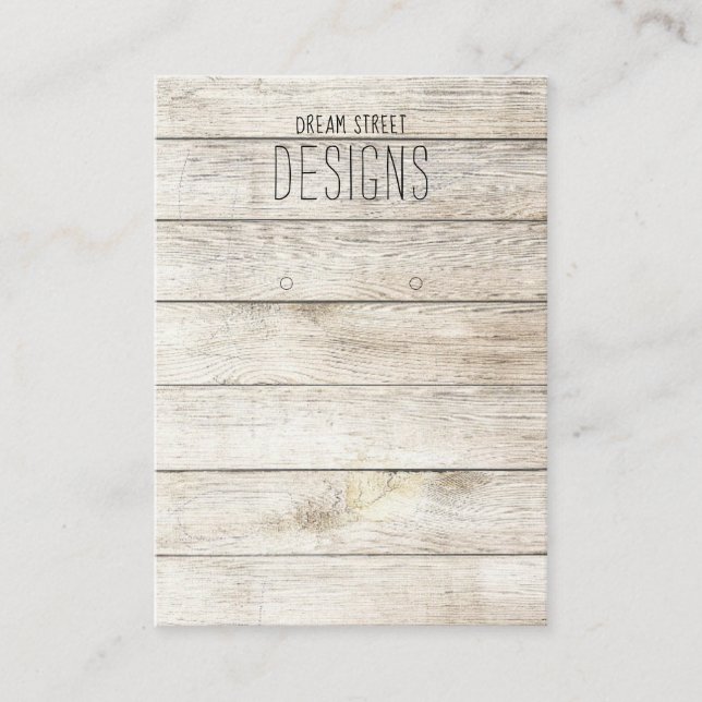 Wood Rustic Earring Display Card (Front)