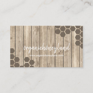 Wood Rustic Honeycomb Pure Raw Honey Apiary Business Card