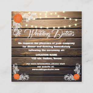 Wood Rustic Lace Enclosure Cards