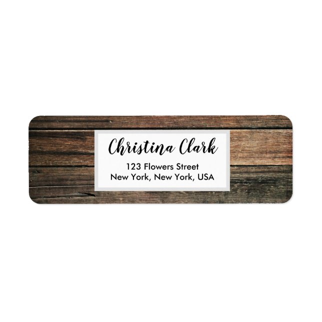 Wood Rustic Texture Personalised Custom Address (Front)