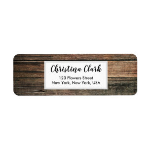 Wood Rustic Texture Personalized Custom Address