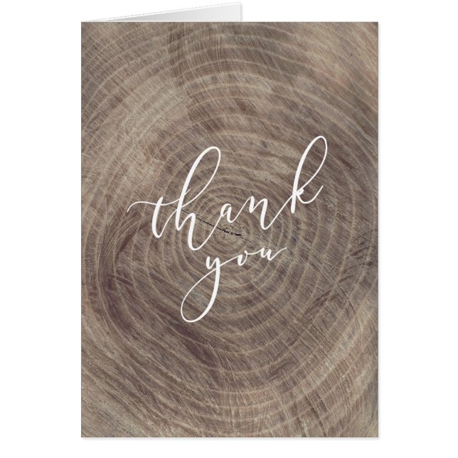 Wood rustic thank you - folded card (Front)