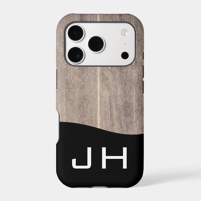 Wood Rustic two letter monogram (Back)