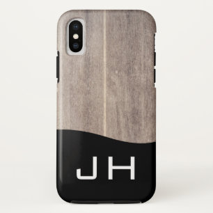 Wood Rustic two letter monogram Case-Mate iPhone Case