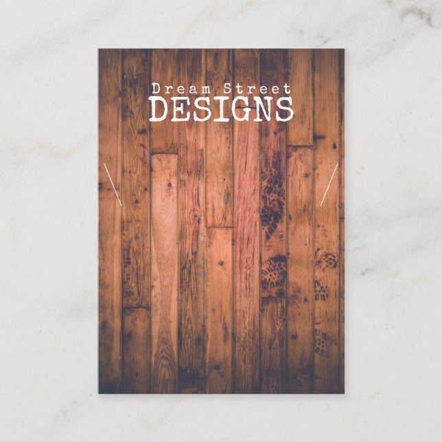 Wood Rustic Vintage Necklace Display Card (Front)