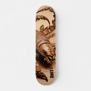 Wood Scorpion carved minimalistic design Skateboard