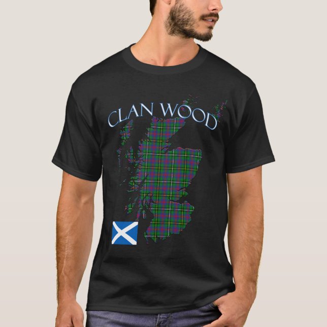 Wood Scottish Clan Tartan Scotland T-Shirt (Front)