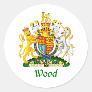 Wood Shield of Great Britain Classic Round Sticker