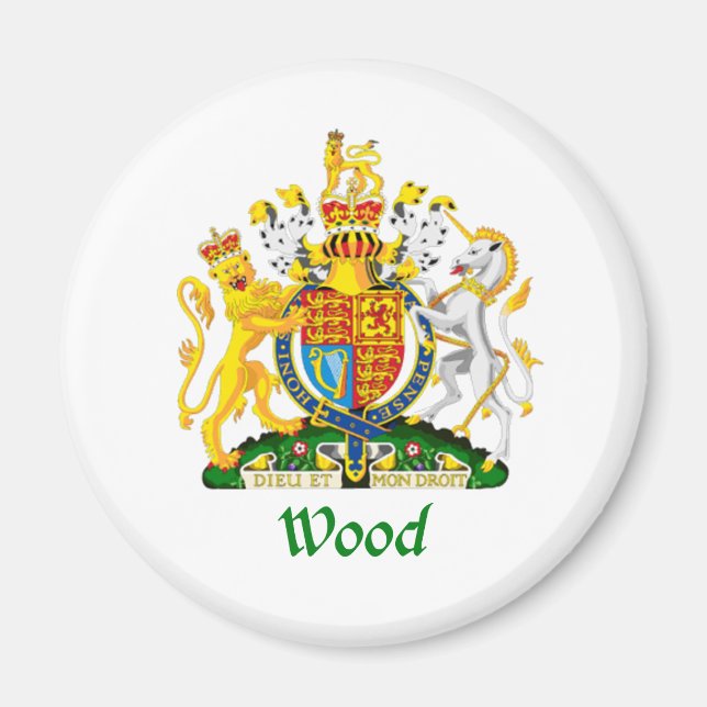 Wood Shield of Great Britain Magnet (Front)