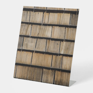 wood shingles pedestal sign