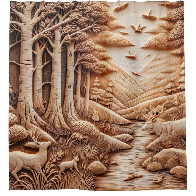 Wood Shower Curtain (Front)