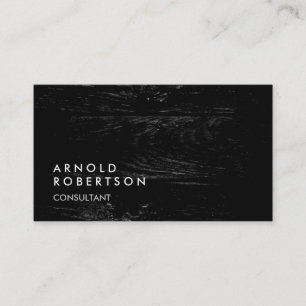 Wood Simple Plain Grey Chic Trendy Business Card