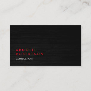 Wood Simple Plain Red Grey Trendy Business Card