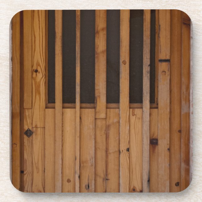 Wood Slats Beach Door Costa Brava Spain Coaster (Front)