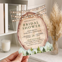 Wood Slice Mountain Forest Bridal Shower