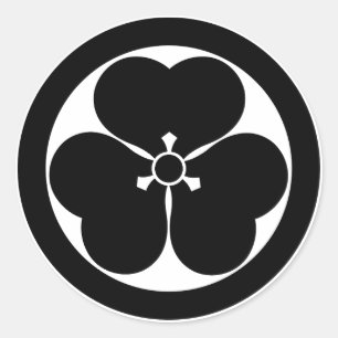 Wood sorrel in circle classic round sticker