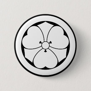 Wood sorrel with swords in a circle 6 cm round badge