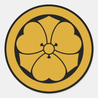 Wood sorrel with swords in circle 1 classic round sticker