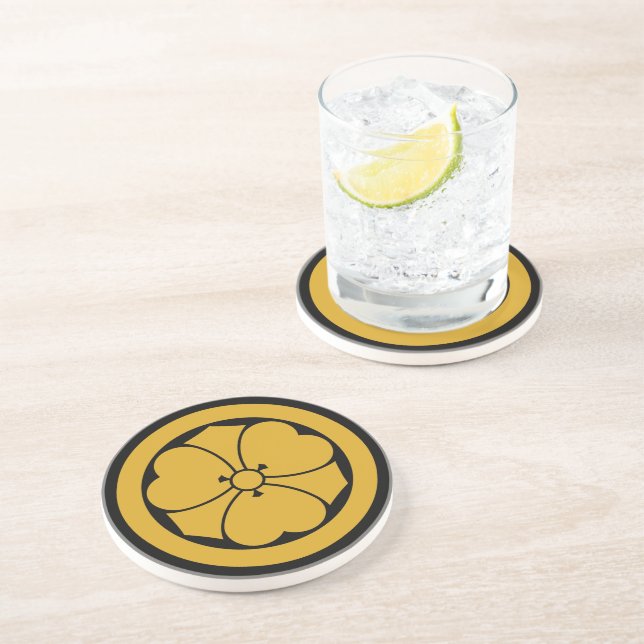 Wood sorrel with swords in circle 1 coaster (Side)