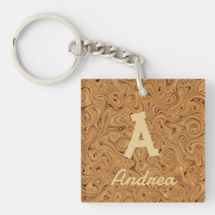 Wood spiral key ring