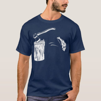 Wood Splitting Axe Chopping Block Retro Firewood T-Shirt