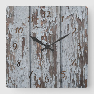 wood square wall clock