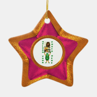 Wood star wood illusion photo border ceramic tree decoration