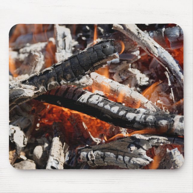 wood stock fire mouse pad (Front)