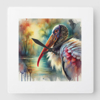 Wood Stork 280824AREF137 - Watercolor Square Wall Clock