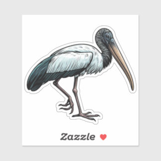 Wood Stork bird Custom-Cut Vinyl Sticker