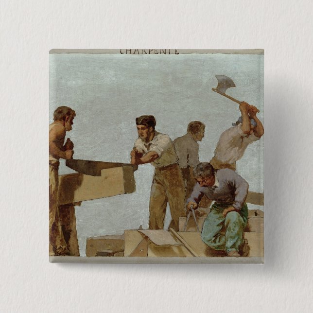 Wood Structure 15 Cm Square Badge (Front)