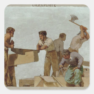 Wood Structure Square Sticker