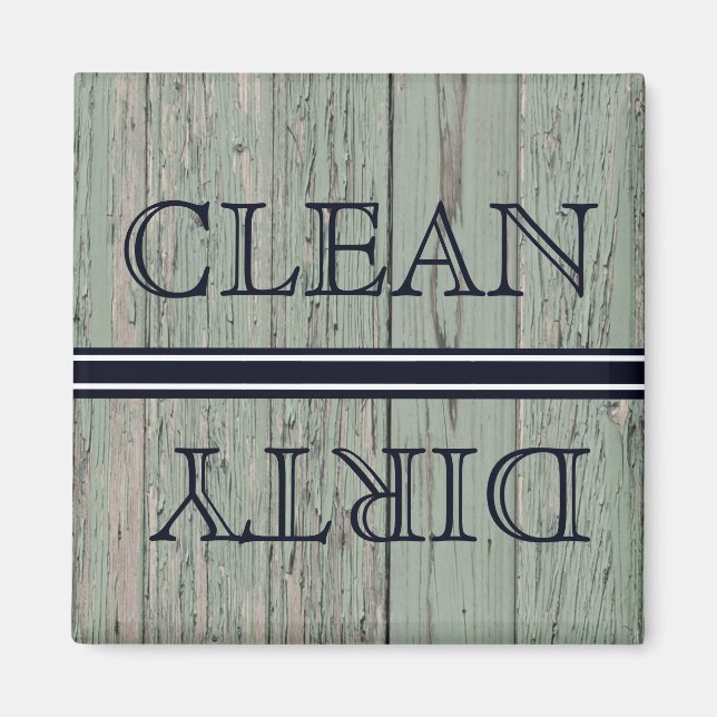 Wood Style Dishwasher Magnet Clean & Dirty (Front)