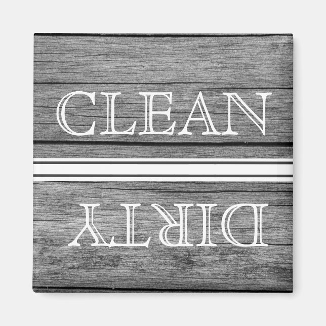 Wood Style Dishwasher Magnet Clean & Dirty (Front)