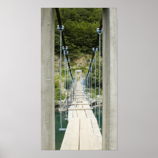 Wood suspension bridge poster