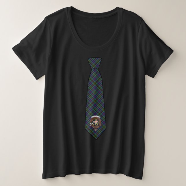 Wood Tartan Women's Plus Necktie Size T-Shirt (Design Front)