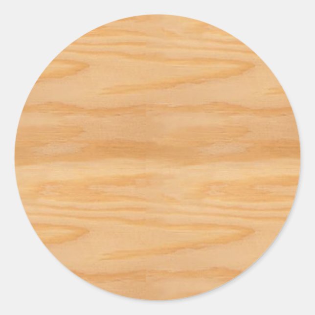 Wood Template Trendy Blank Elegant Design Classic Round Sticker (Front)