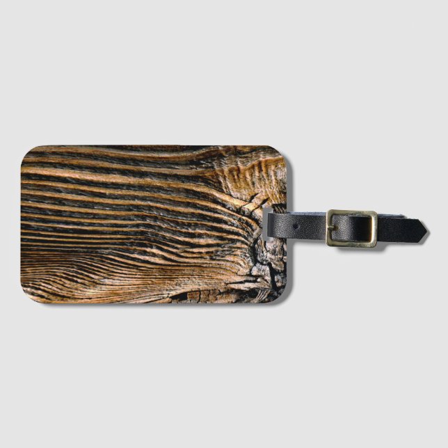 Wood Texture Cool Unique  Luggage Tag (Front Horizontal)