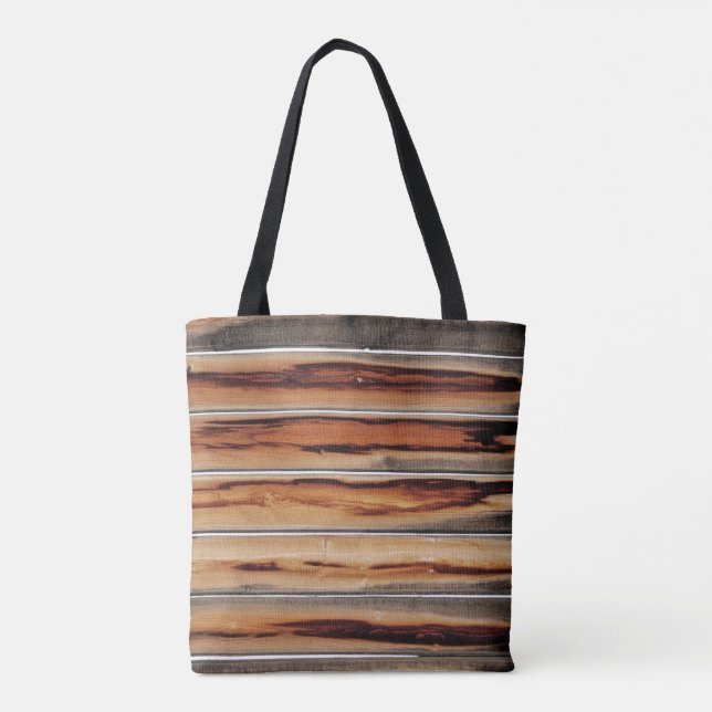 Wood Texture Cool Unique Tote Bag (Back)