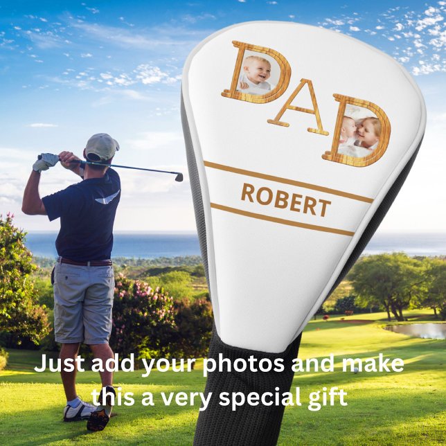 Wood Texture DAD Two Photos Name  Golf Head Cover (Creator Uploaded)