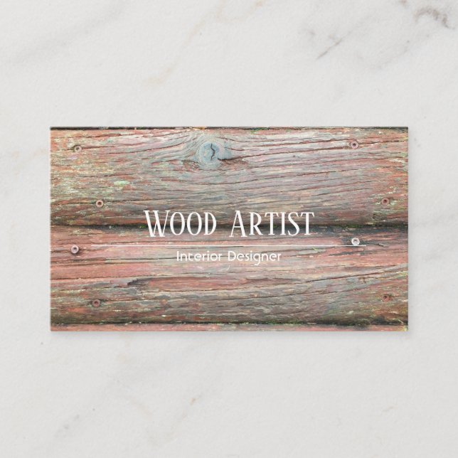 Wood Texture Style Design Business Card (Front)